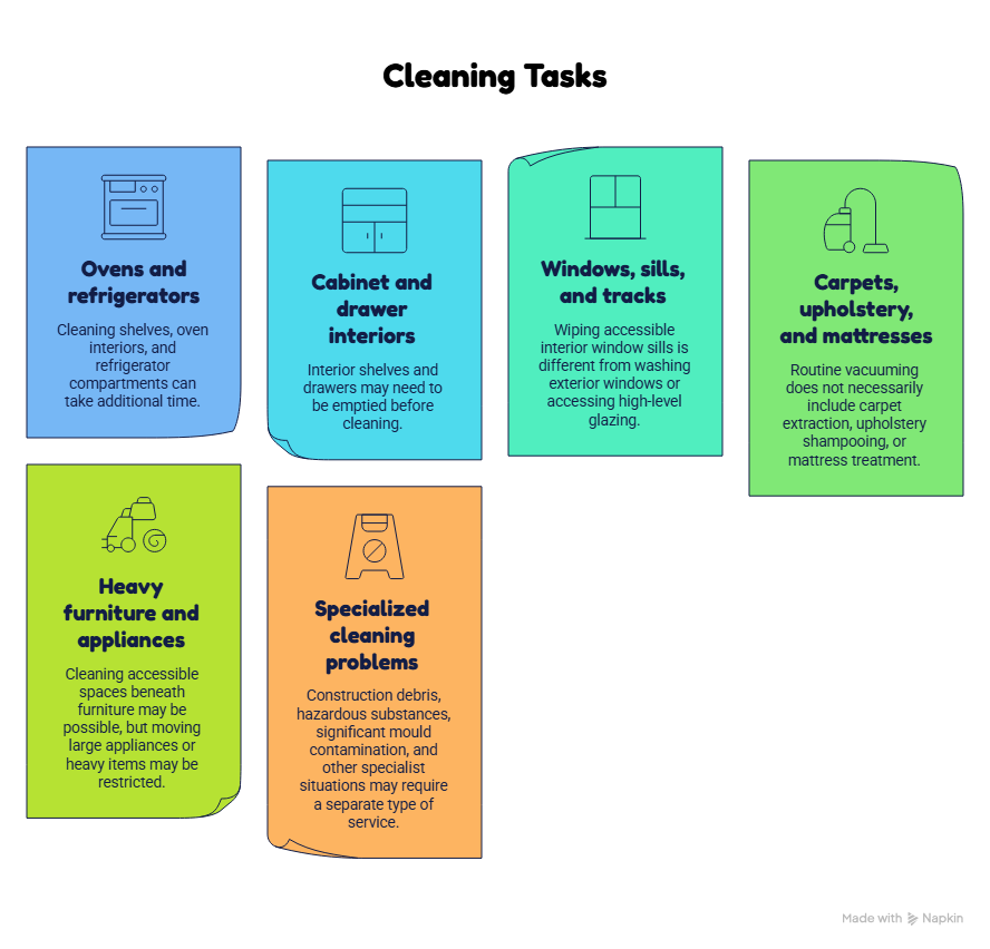 Cleaning Tasks That May Be Included, Excluded, or Charged Separately